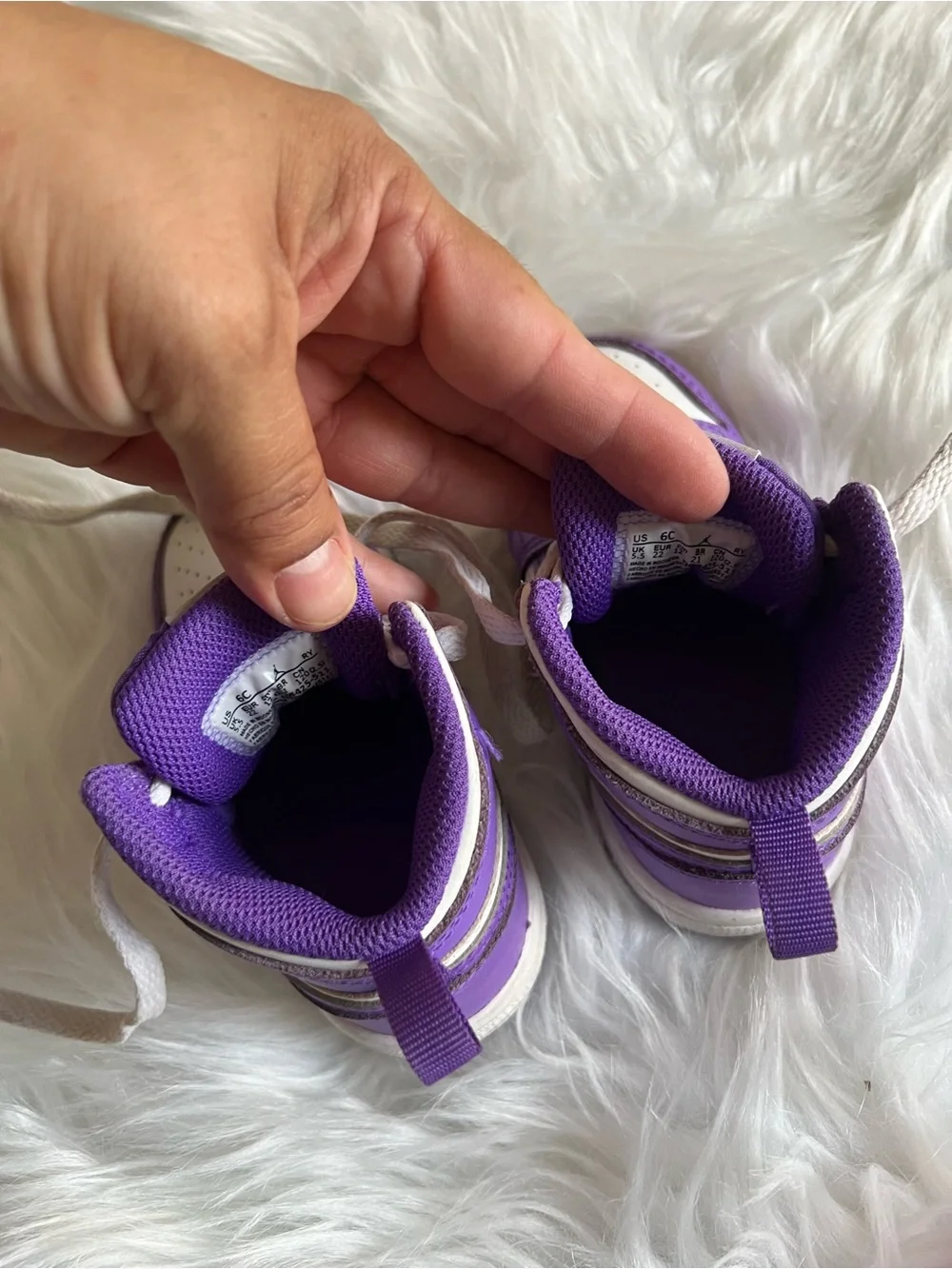 Toddler Jordan Purple/White Sneakers 6C